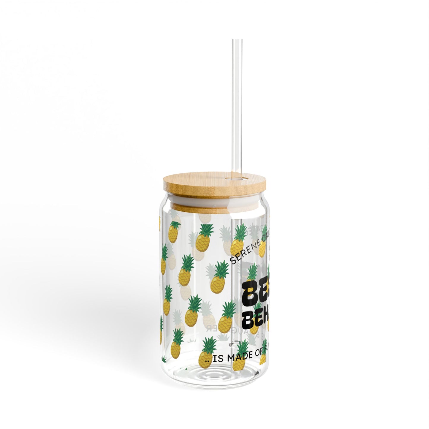 Pineapple - Bestie Behavior Sipper Glass, 16oz | Fun Gifts for Friends, Cute Drinkware for Parties, Summer Gatherings, Best Friend Gifts