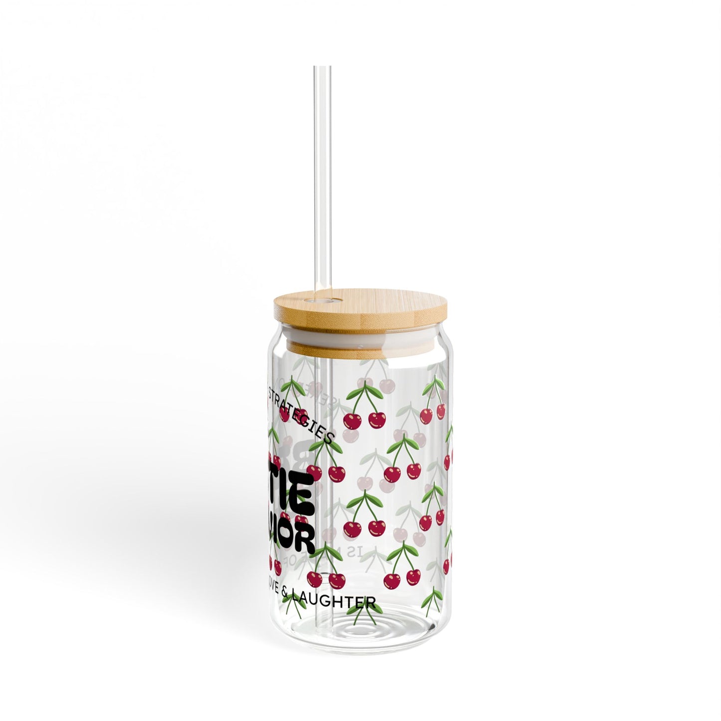 Cherries - Bestie Behavior Sipper Glass, 16oz | Fun Gifts for Friends, Cute Drinkware for Parties, Summer Gatherings, Best Friend Gifts, [...]