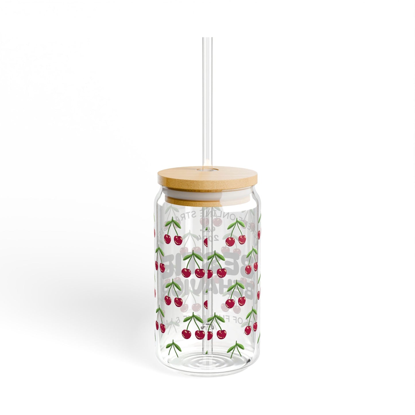 Cherries - Bestie Behavior Sipper Glass, 16oz | Fun Gifts for Friends, Cute Drinkware for Parties, Summer Gatherings, Best Friend Gifts, [...]
